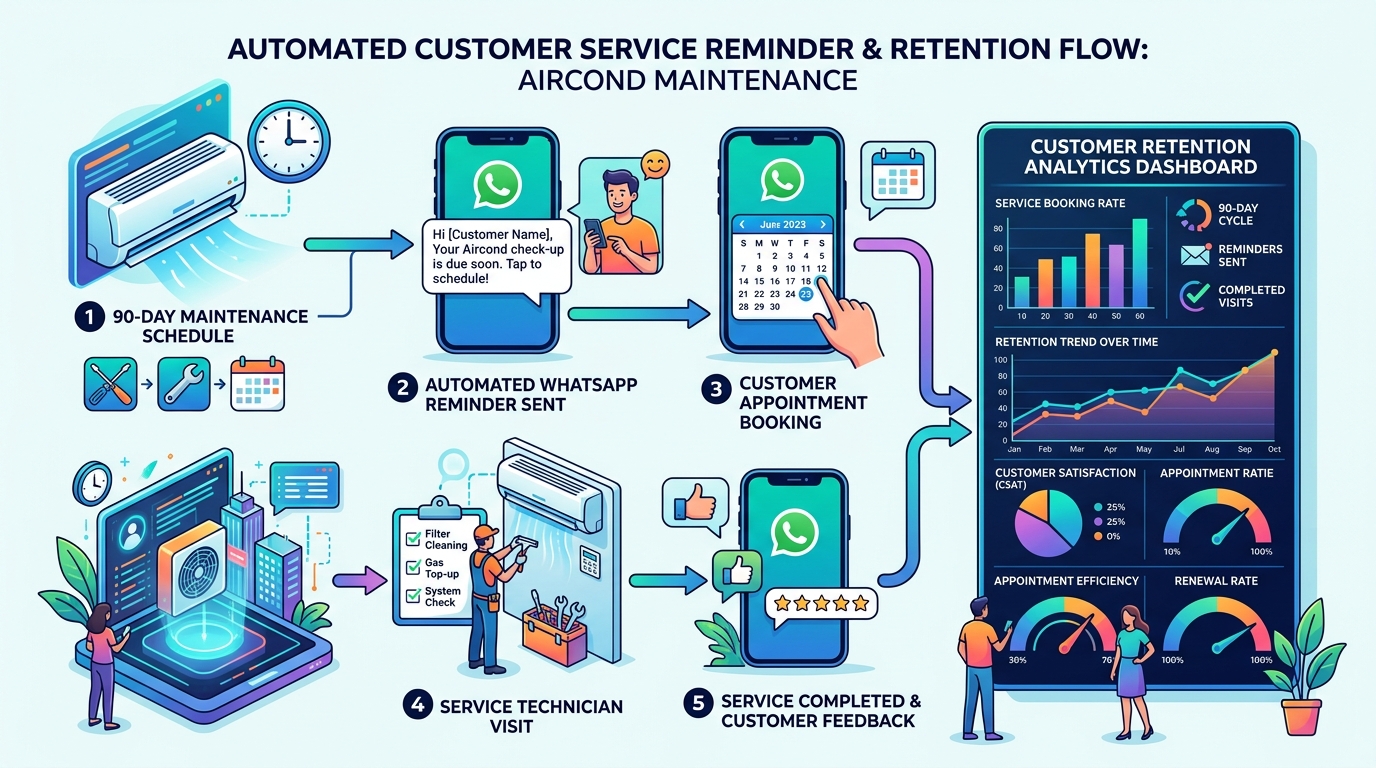 Infografik Peringatan Servis WhatsApp Automatik YAADIL